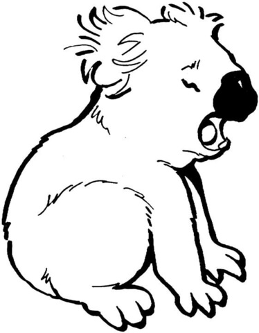 Crying Koala Coloring Page